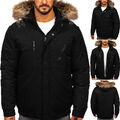 Winterjacke Sportjacke Sweatjacke Kapuze Classic Unifarben Herren BOLF Casual