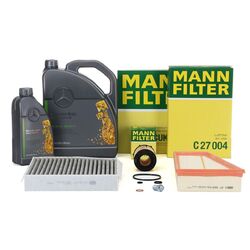 MANN Filterset + 6L ORIGINAL 5W30 Motoröl für MERCEDES W176 W246 C117 X156 M270