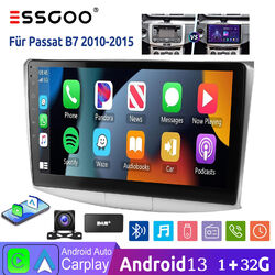 DAB+ Autoradio Android 13 1+32G Carplay Für VW Passat B6 B7 10-15 GPS SWC BT KAM