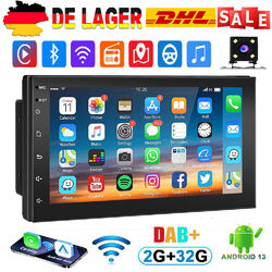 DAB+ Android 13 Autoradio 2 DIN 32G Carplay 7 Zoll GPS NAVI RDS Bluetooth Kamera