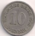 Deutschland 10 Pfennig, 1908 Prägezeichen "A" - Berlin