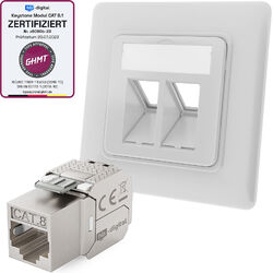 CAT8.1 Netzwerkdose Keystone Cat8 Datendose Anschlussdose LAN DSL Dose Unterputz⭐️bis 40 Gbit/s🔅bis 2000MHz🔅DE Händler🔅Cat8 - Cat7 �