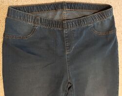 Bequeme blaue Schlupf-Jeans (C&A) mit rundum Gummizug ohne Reißverschluss Gr. 40