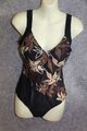 BADEANZUG SCHWIMMANZUG GRÖSSE 38 SCHWARZ BRAUN BEIGE BLUMENMUSTER SCHAUMSTOFF