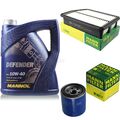 Motor-Öl 5L MANNOL Defender 10W-40 +MANN-FILTER Filterpaket für KIA Cee'D JD