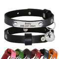 Personalisiert Hundehalsband Katzenhalsband Leder Welpe Halsband Namen Gravur 