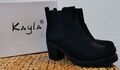 KAYLA* Stiefelette*40* wNEU*Chelsea Boots*schwarz**PU-Leder *Velourlederoptik