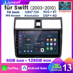 8-Kern Android 13 Autoradio CarPlay GPS Navi 6+128GB Für SUZUKI SWIFT 2003-2010