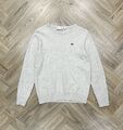 Lacoste Pullover Rundhals Reine Schurwolle Beige Sweatshirt Damen M