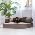 tierlando® Orthopädisches Hundesofa SHARLEEN VISCO PLUS kuscheliger Teddystoff