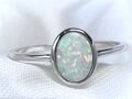 RING 925 Sterling-SILBER Edelstein OPAL lab. WEIß oval Gr. 17, 18, 19, 20