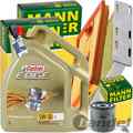 MANN INSPEKTIONSPAKET+5L CASTROL 5W-30 ÖL passend für VW SHARAN 7N CADDY 4 TSI