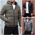 Herren Steppjacke Übergangsjacke Kapuze Stehkragen Zipp Jacke DSTREET M-3XL