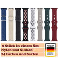 8 Stück Sport Armband für Apple Watch Serie 8 7 SE 6 5 4 3 2 38/40/41/42/44/45mm