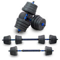 Hantelset Langhantel 30 kg Kurzhantel Set 2in1 Hanteln Krafttraining LACESTONE