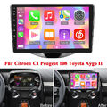 Android 13 Autoradio Carplay GPS Navi für Toyota Aygo II Citroen C1 Peugeot 108