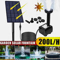 SolarPumpe Brunnen 2.5W Springbrunnen Pumpenset Akku Garten Teichpumpe 200L/H DE