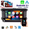 7 zoll Apple Carplay Android 13 Autoradio GPS Navi Für VW GOLF 5 6 Polo 6R Seat