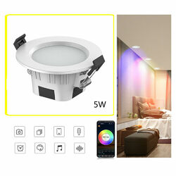 4er LED Einbaustrahler RGB CW WW 5W 9W Bluetooth Einbauspot mit Fernbedienung