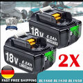 2X 18V/6,0Ah Batterie/Akku für Makita Akku BL1860B 197422-4 BL1850 BL1830 TW251D