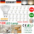 10tlg GU10 LED Dimmbar Birne Strahler Lampe Warmweiß Kaltweiß Leuchtmittel-5W/7W