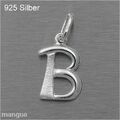 Buchstaben Anhänger - B - Echtschmuck 925 Silber - auf Wunsch mit Kette - NEU