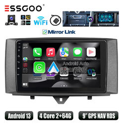 64G Android 13 Auto CarPlay Autoradio GPS Nav RDS Cam Für Smart Fortwo 451 11-15