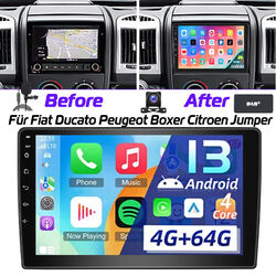 64G 9" Android 13 Autoradio Für Fiat Ducato Peugeot Boxer Citroen Jumper GPS DAB