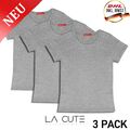 3er Pack T-Shirt Damen Oberteil Frauen kurzarm Tshirt Baumwolle Rundhals XXS-XS