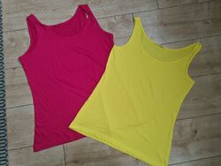 Set Tops, Trägershirts, für Damen, Gr. M, pink und gelb