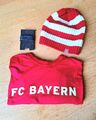 FC Bayern München Fanartikel Bundle, Mütze, Armband und T-Shirt Gr. L