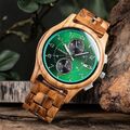 Holzuhr Herren Holz Luxusuhr Armbanduhr Herrenuhr Männeruhr Chronograph Holzbox