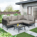 Gartenmöbel Set Sitzgruppe Sofa mit Tisch Gartenset Lounge Garnitur Möbel Grau