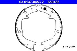 Bremsbackensatz Feststellbremse ATE 03.0137-0453.2 für MITSUBISHI LANCER 7 1 8 4