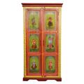 Indischer Wandschrank Schrank Uma 175 cm hoch verziert Holzschrank Yoga Tibet