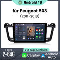 Für Peugeot 508 2011-2018 Carplay Android 13 Autoradio GPS Nav WIFI BT DAB+ 64GB