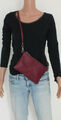 ITALY Umhängetasche Schultertasche Clutch Echt Leder Cross Over Body Bag rot