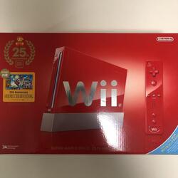 Nintendo Wii Super Mario Bros 25th Anniversary Limited Edition Rot Konsole Ge...