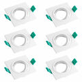 6x Einbau Strahler Rahmen weiß eckig quadratisch Decke LED Halogen Lampe SEBSON