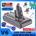 Sony 9000mAh 21.6V Akku für Dyson V6 DC61 DC62 SV05 SV06 SV03 SV04 SV07 SV08 8.0