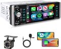 5" Autoradio 1 DIN Wireless Carplay Android Auto Bluetooth IPS Bildschirm Kamera