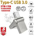 USB 3.0 Stick Typ-C OTG USB Flash Driver Speicherstick USB-C 32GB 64GB 128G 1TB