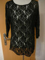 Street One Bluse Shirt Schlupfbluse Tunika 3/4 Arm Long  Gr.40 Schwarz Netzo.#