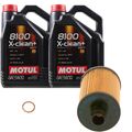 BOSCH Ölfilter 10L Motul 8100 X-clean+ 5W-30 für Jeep Grand Cherokee IV 3.0 CRD