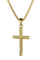 TRENDOR Schmuck Kreuz-Anhänger Gold 333/8K 22 mm mit goldplattierter Silberkette