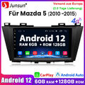 9" Für MAZDA5 2010-2015 Autoradio Android12 GPS Navi Wifi 4G+DAB Carplay 6+128GB