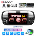 7" Android 13 2+64G DAB+ Carplay Autoradio GPS NAV Kamera Für Fiat 500 2007-2015