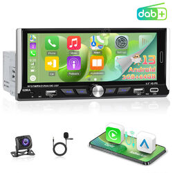 Autoradio 1 DIN Mit DAB+ Android 13 2G+64G Apple Carplay GPS Navi Bluetooth WIFI