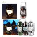 LED Camping Laterne im Retro Stil, Petroleum Metall Outdoor Lampe, Sturmlaterne