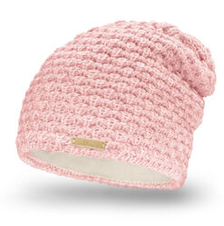 NEU Damen Mütze mit Zopfmuster Innenfutter Winter Beanie Strick-Mutze (687)